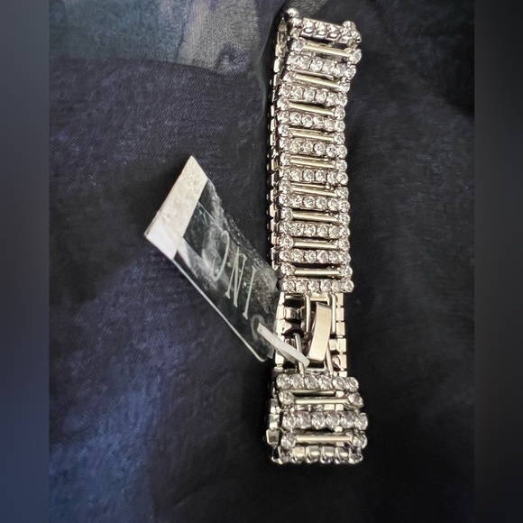 Inc Silver rhinestones pave stick link bracelet - Picture 3 of 5